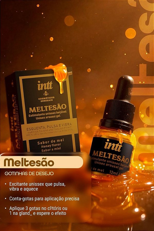 GEL ESTIMULANTE UNISSEX BEIJÁVEL MELTESÃO 12ML INTT - ESQUENTA, PULSA E VIBRA