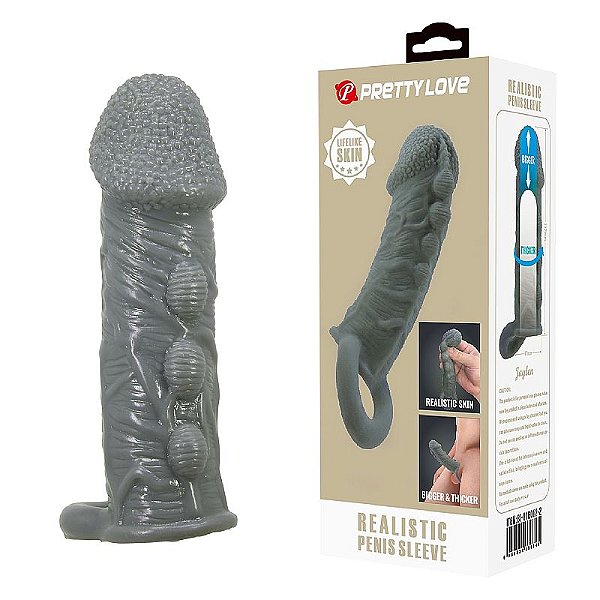 CAPA PENIANA TEXTURIZADA COM ANEL PENIS SLEEVE JAYLEN PRETTY LOVE