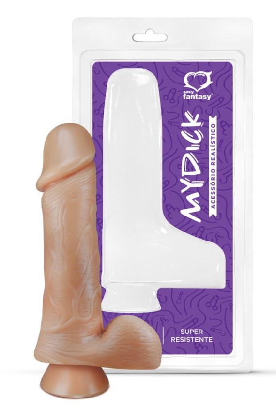 PÊNIS COM ESCROTO E VENTOSA 16,2X4,4CM SEXY FANTASY