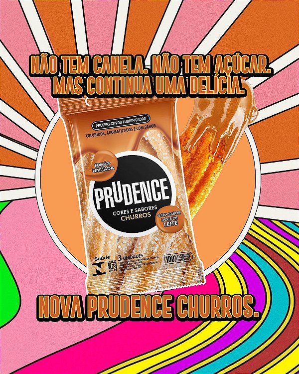 PRESERVATIVOS SABOR CHURROS COM 3 UNIDADES PRUDENCE