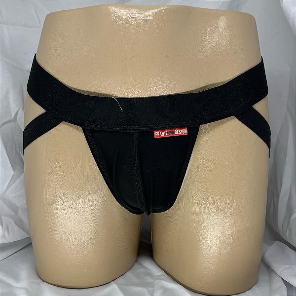 CUECA JOCK STRAPY PRETA FRANTZ DESIGN