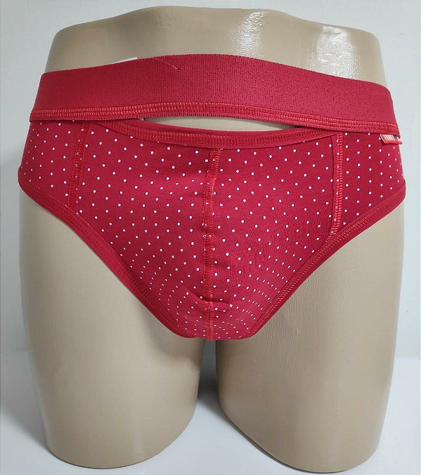 CUECA FIO COM ABERTURA POA VERMELHA E BRANCA FRANTZ DESIGN