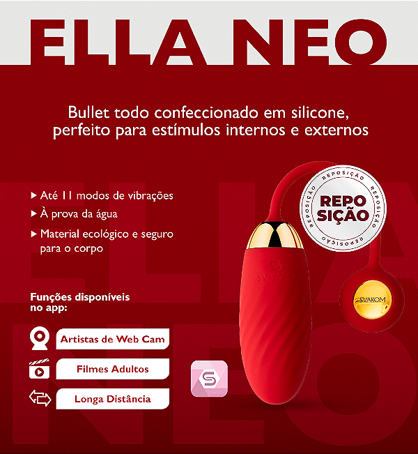 BULLET INTERATIVO POR APLICATIVO E FILMES ADULTOS ELLA NEO SVAKOM