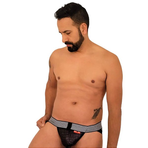 CUECA JOCK STRAPY CROCO ROXA FRANTZ DESIGN