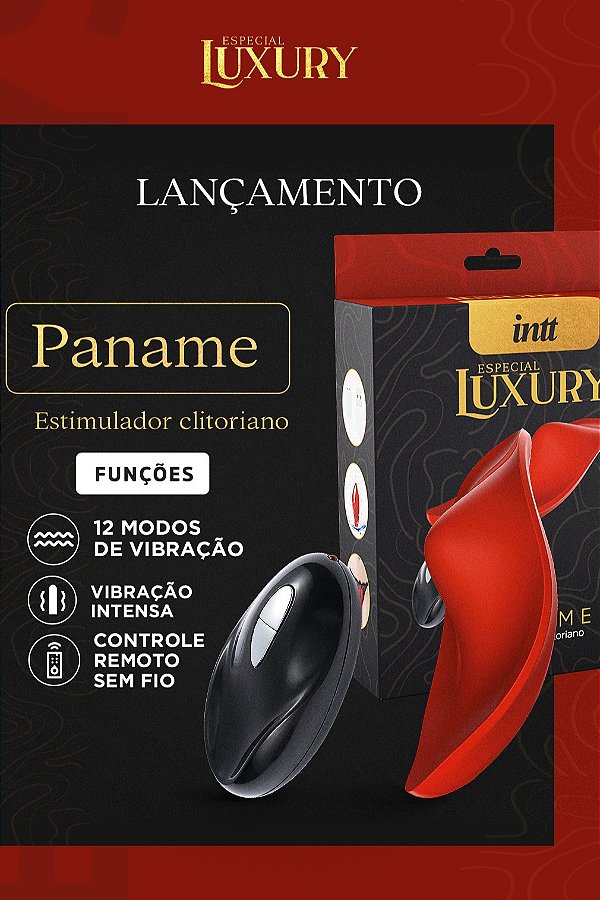 CALCINHA VIBRATORIA COM CONTROLE SEM FIO PANAME VERMELHO LUXURY INTT