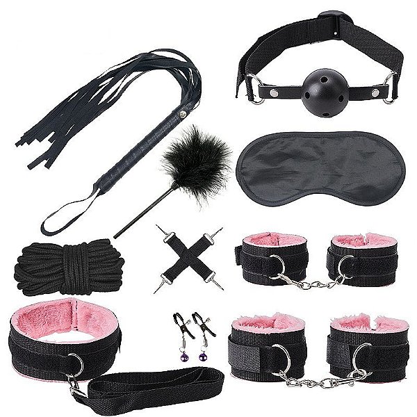 KIT SADO BLACK WOLF PRETO COM ROSA SI