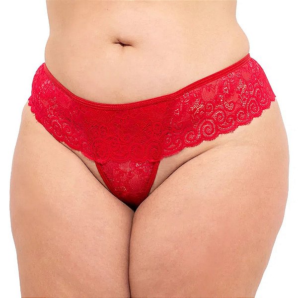CALCINHA TAILANDESA EM RENDA COM PÉROLAS PLUS SIZE