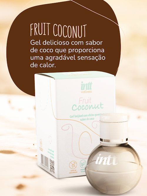 GEL BEIJÁVEL COM EFEITO QUENTE FRUIT COCONUT 40G INTT WELLNESS