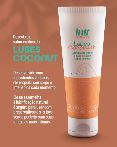 LUBRIFICANTE BEIJAVEL Á BASE DE ÁGUA LUBES COCONUT 50ML INTT WELLNESS