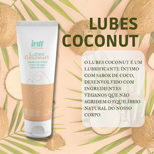 LUBRIFICANTE ÍNTIMO Á BASE DE ÁGUA LUBES COCONUT 50GR INTT WELLNESS