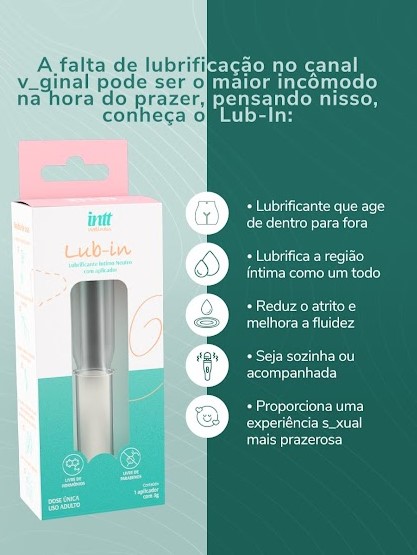 LUBRIFICANTE NEUTRO COM APLICADOR LUB-IN 5G INTT WELLNESS
