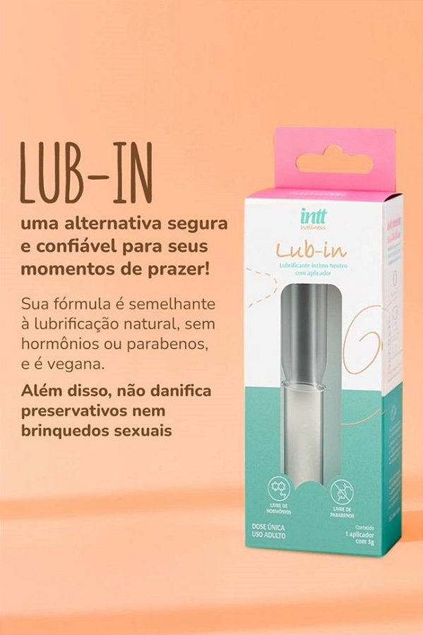 LUBRIFICANTE NEUTRO COM APLICADOR LUB-IN 5G INTT WELLNESS