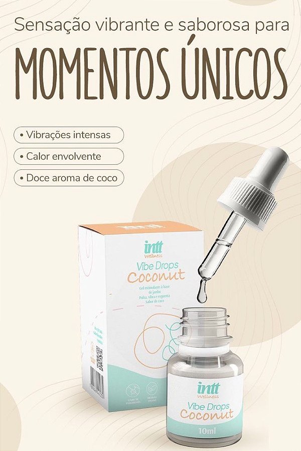 GEL ESTIMULANTE EFEITO TRIPLO VIBE DROPS COCONUT 10G INTT WELLNESS