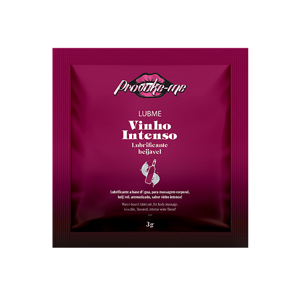 LUBRIFICANTE SACHÊ LUBME VINHO INTENSO BEIJÁVEL 3G PROVOKE-ME