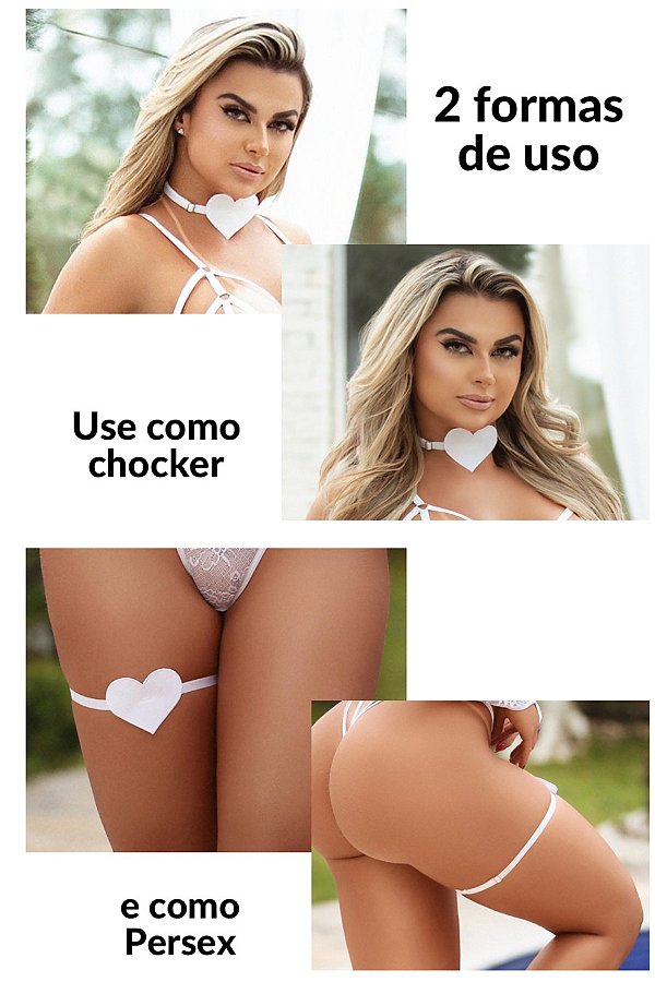 ACESSÓRIO AVULSO DE APLICAÇÃO CORAÇÃO CHOKER OU PERSEX