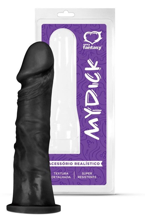 PÊNIS REALISTICO PRETO 18,5X4,2CM SEXY FANTASY