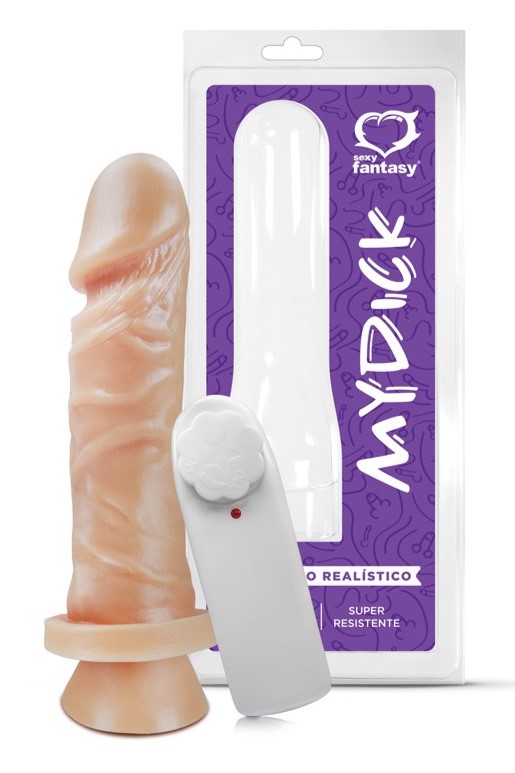 PÊNIS COM VENTOSA E VIBRO 15,3X4CM SEXY FANTASY