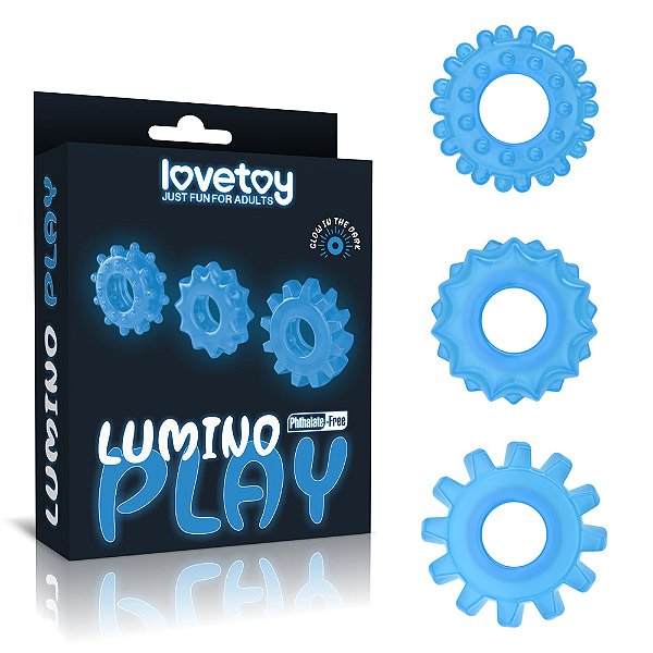 KIT DE ANÉIS PENIANOS LUMINOSOS LUMINO PLAY PENIS RING LOVETOY