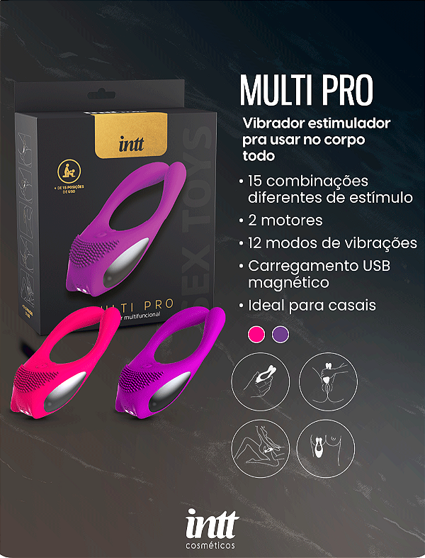 VIBRADOR MULTI PRO ROSA INTT