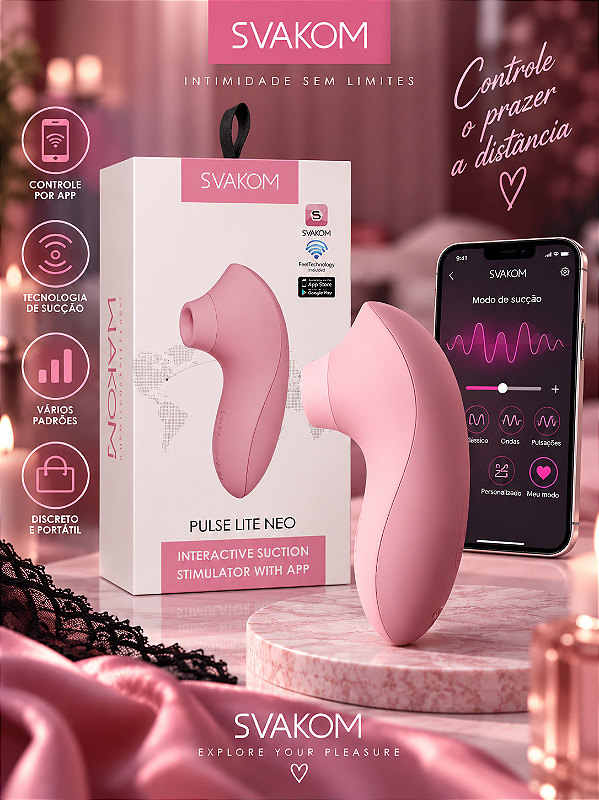 VIBRADOR ESTIMULADOR INTERATIVO PULSE LITE NEO ROSA SVAKOM