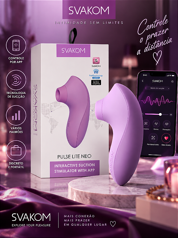 VIBRADOR ESTIMULADOR INTERATIVO PULSE LITE NEO LILAS SVAKOM