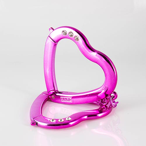 ALGEMA DE METAL EM FORMATO DE CORAÇÃO ROSA HARD