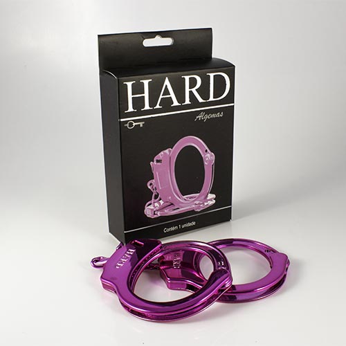 ALGEMAS DE METAL FORTE ROSA COM CHAVES HARD