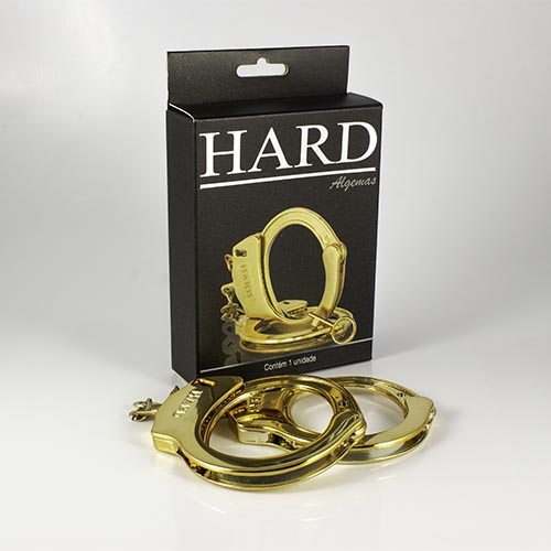 ALGEMAS DE METAL FORTE DOURADA COM CHAVES HARD