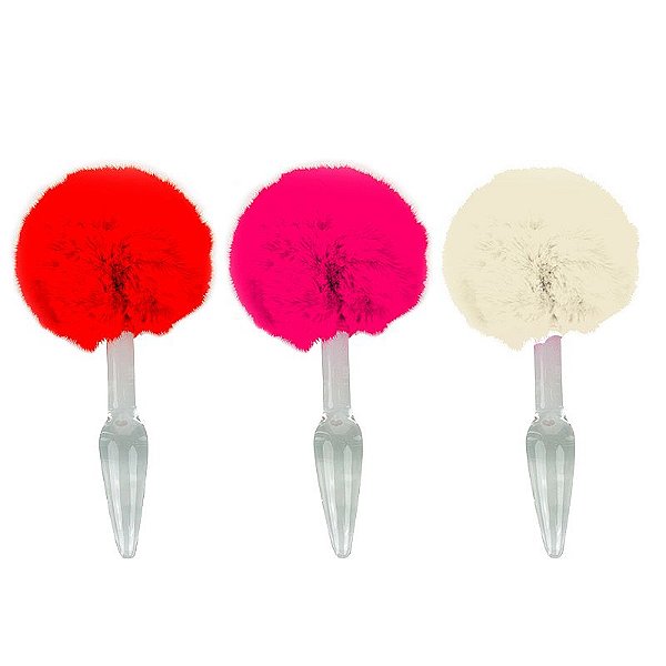 PLUG ANAL DE VIDRO COM POMPOM DE COELHO 18,0X1,4CM SI