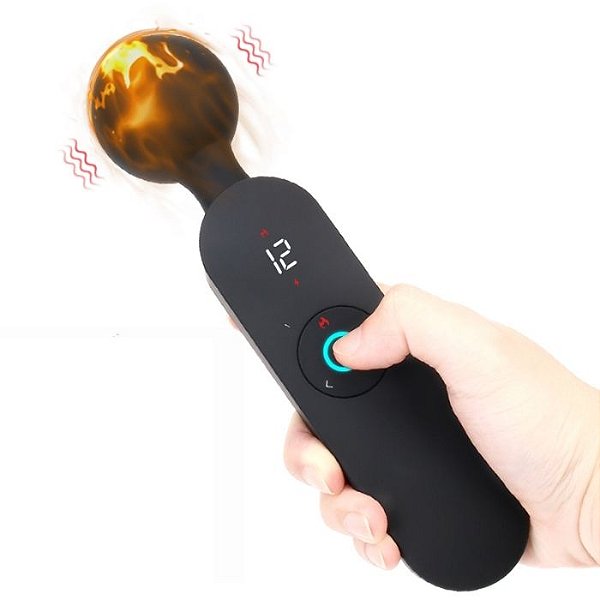 MASSAGEADOR VIBRADOR VARINHA MÁGICA COM AQUECIMENTO E RECARREGAVEL ARES II