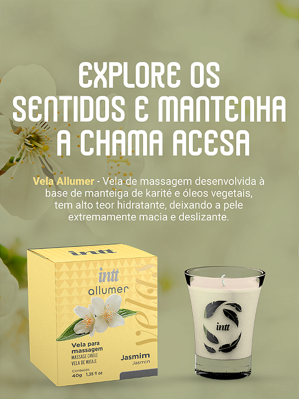 VELA PARA MASSAGEM HIDRATANTE ALLUMER JASMIM 40G INTT