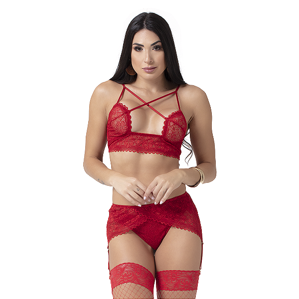CONJUNTO TRIO SEDUCAO VERMELHO