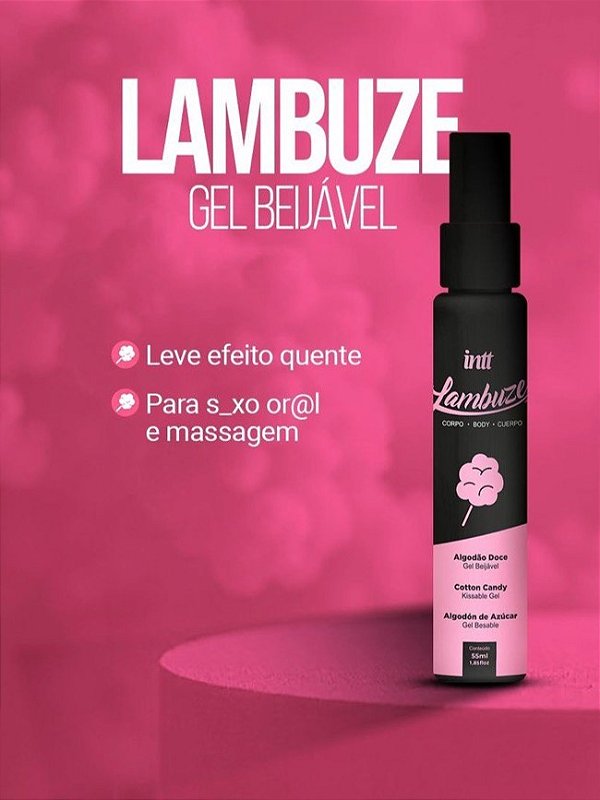 GEL BEIJAVEL COM EFEITO QUENTE ALGODÃO DOCE LAMBUZE 55ML INTT