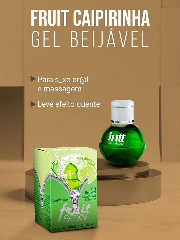 GEL BEIJÁVEL PARA ORAL ESQUENTA FRUIT SEXY CAIPIRINHA 40ML INTT