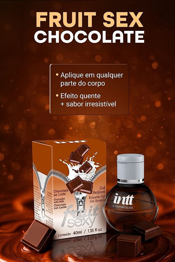GEL BEIJÁVEL PARA ORAL ESQUENTA FRUIT SEXY CHOCOLATE 40ML INTT