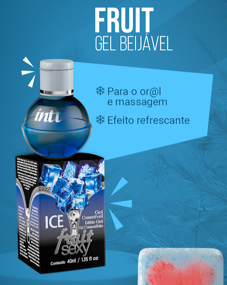 GEL BEIJÁVEL PARA ORAL ESQUENTA FRUIT SEXY ICE MENTA 40ML INTT