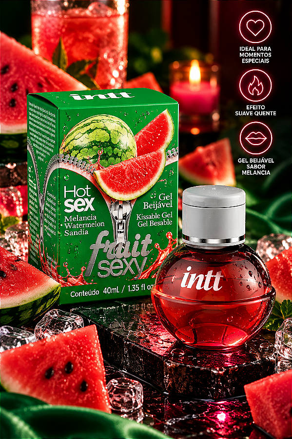 GEL BEIJÁVEL PARA ORAL FRUIT SEXY MELÂNCIA 40ML INTT