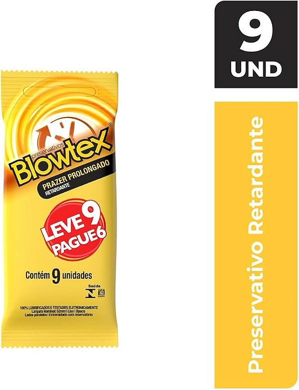 PRESERVATIVOS RETARDANTE LEVE 9 PAGUE 6 UNIDADES BLOWTEX
