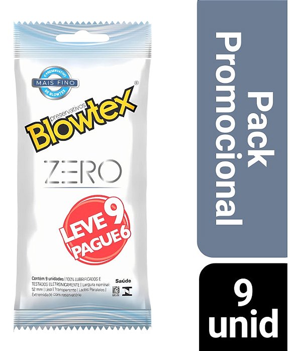 PRESERVATIVO MAIS FINO ZERO LEVE 9 PAGUE 6 BLOWTEX