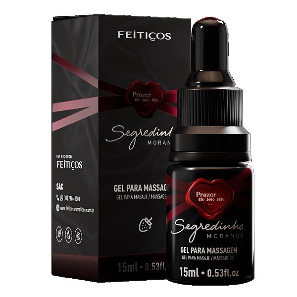 GEL SEGREDINHO GOTAS EXCITANTES MORANGO 15ML FEITIÇOS