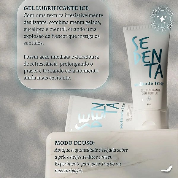 LUBRIFICANTE BEIJÁVEL SEDENTA MOLHADA ICE 50G PEPPER BLEND