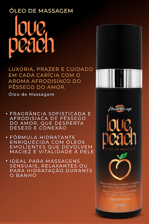 ÓLEO DE MASSAGEM LOVE PEACH 120ML PROVOKE-ME