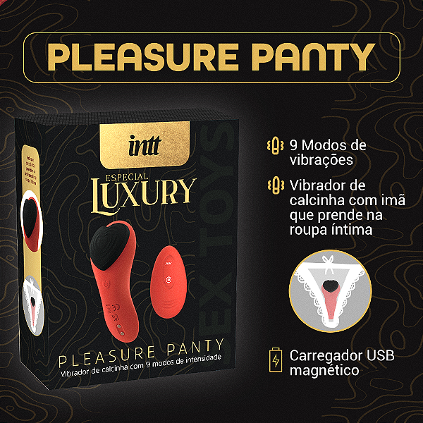 VIBRADOR DE CALCINHA COM CONTROLE REMOTO PLEASURE PANTY LUXURY INTT