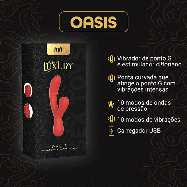 VIBRADOR DE PONTO G E ESTIMULADOR DE CLITORIS OASIS LUXURY INTT