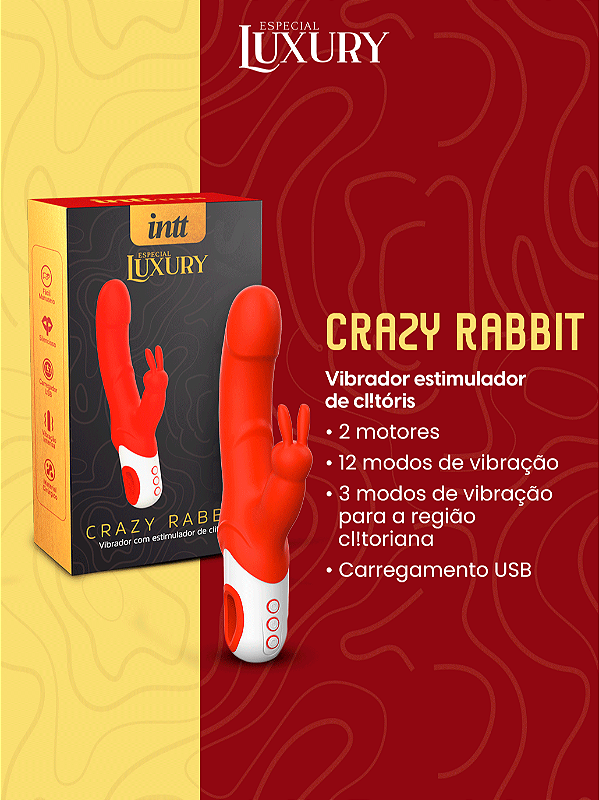 VIBRADRO DE PONTO G E CLITORIS CRAZY RABBIT LUXURY INTT