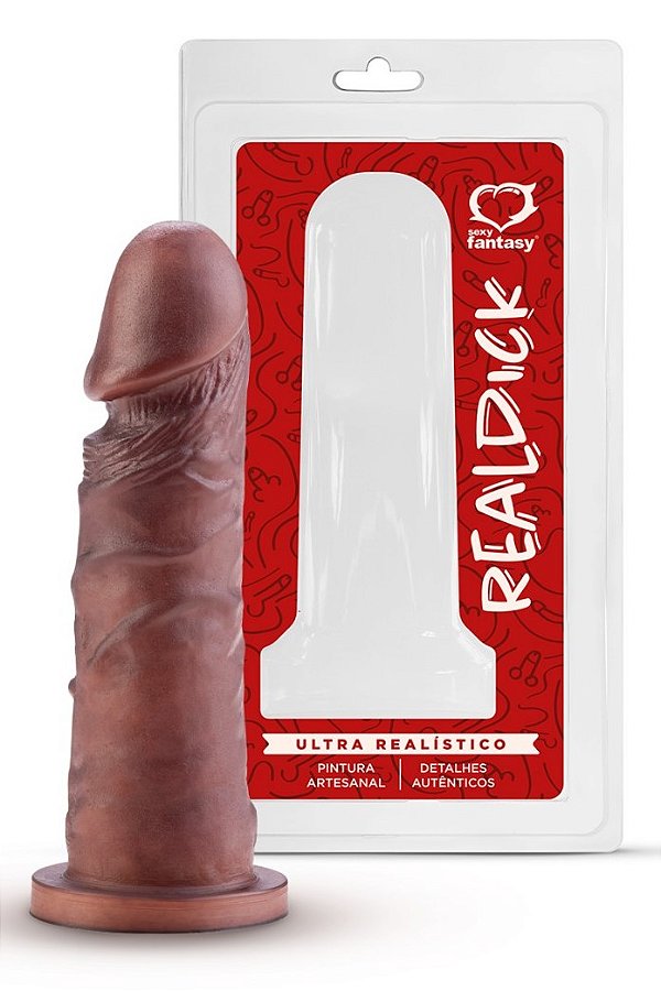 PÊNIS ULTRA REALISTICO PINTADO 15,3 X 4 CM REAL DICK