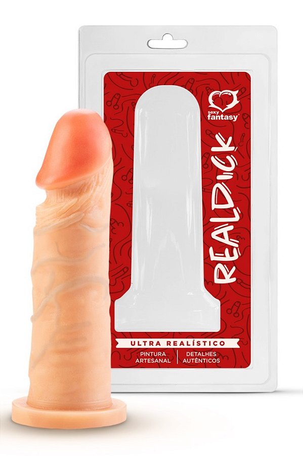 PÊNIS REALISTICO PINTADO 14,3X4,0CM REAL DICK SEXY FANTASY