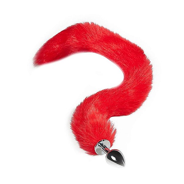 PLUG ANAL RABO DE RAPOSA VERMELHO 81CM