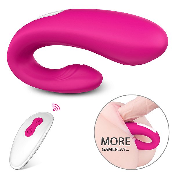 VIBRADOR DE CASAL COM CONTROLE REMOTO RECARREGAVÉL HEART SWEETY-RCT S-HANDE