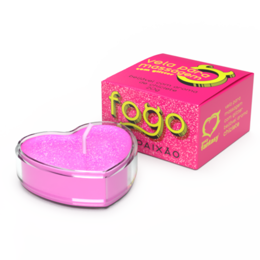 VELA PARA MASSAGEM BEIJÁVEL CHICLETE FOGO DA PAIXÃO 20G SEXY FANTASY